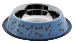 [01-01-01-28-1-2] Grand Pet Accesorios Tazon Azul Con Huesos de Acero Inoxidable 32 Oz 1-Pza. Todas